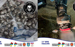 Suspeito de tráfico de drogas é preso em Timon e PM recupera moto roubada