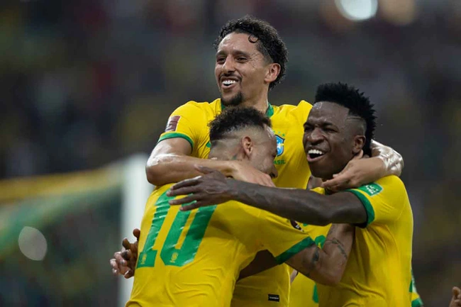 Brasil x Chile no Maracanã pelas Eliminatórias da Copa do Mundo 2022. Marquinhos, Neymar e Vinícius Jr.