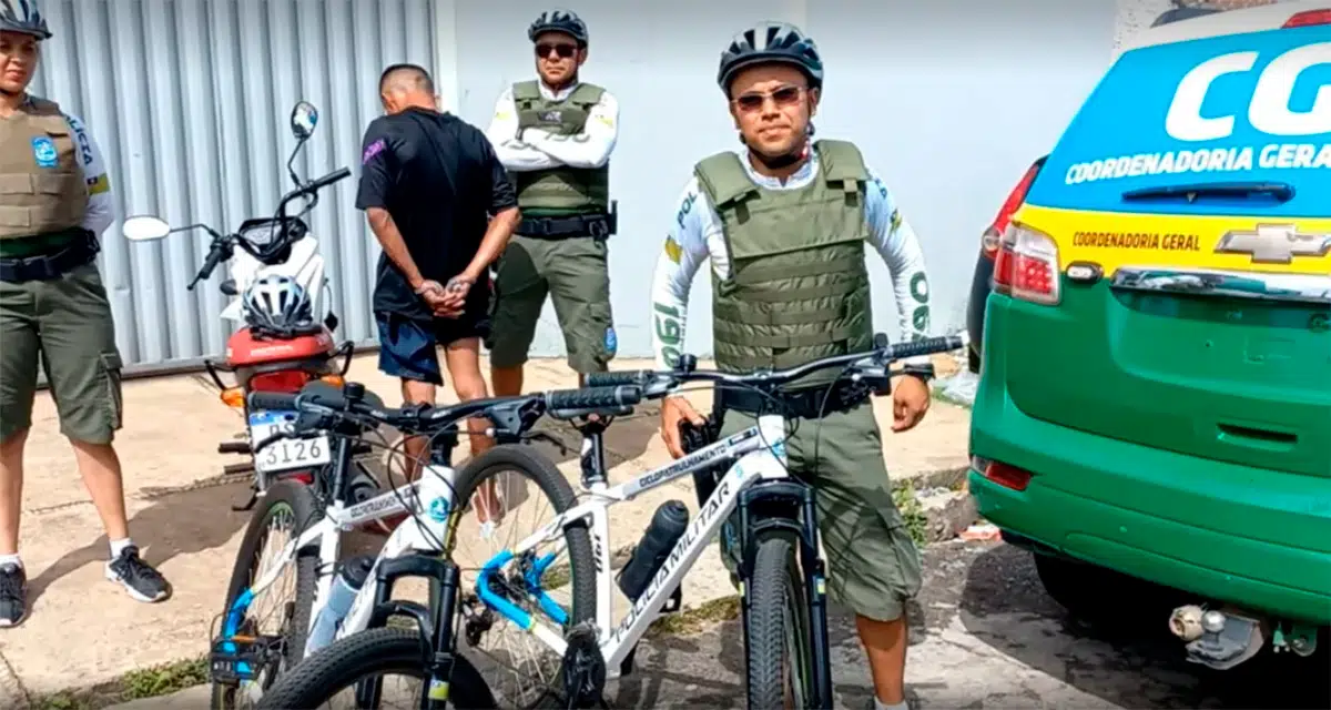 Dois suspeitos de assalto são presos por policiais do ciclopatrulhamento em Teresina