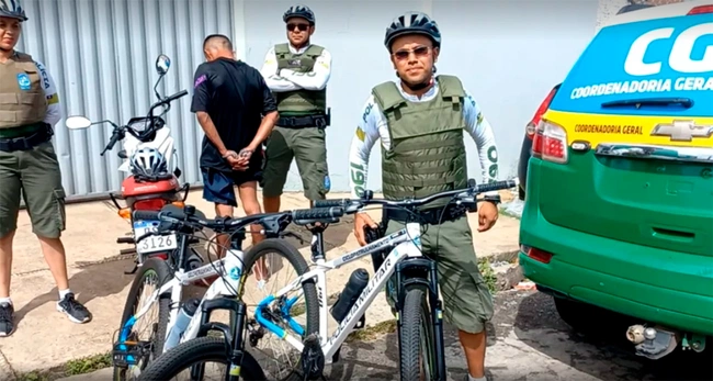 Dois suspeitos de assalto são presos por policiais do ciclopatrulhamento em Teresina