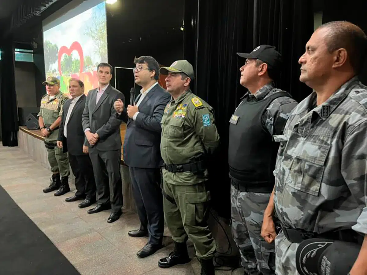 secretário Estadual de Segurança Pública (SSP), Chico Lucas, durante encontro com as forças de segurança no Município.