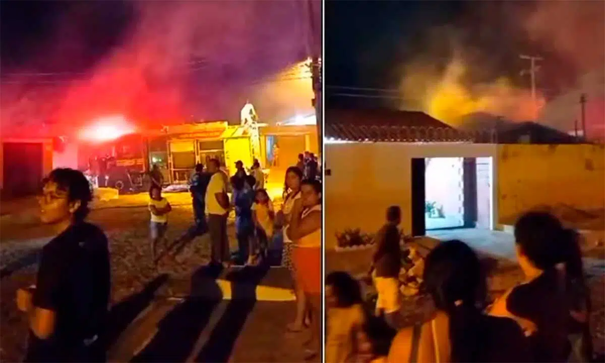 Testemunhas contaram que a mulher foi vista saindo com as duas filhas após atear fogo na casa