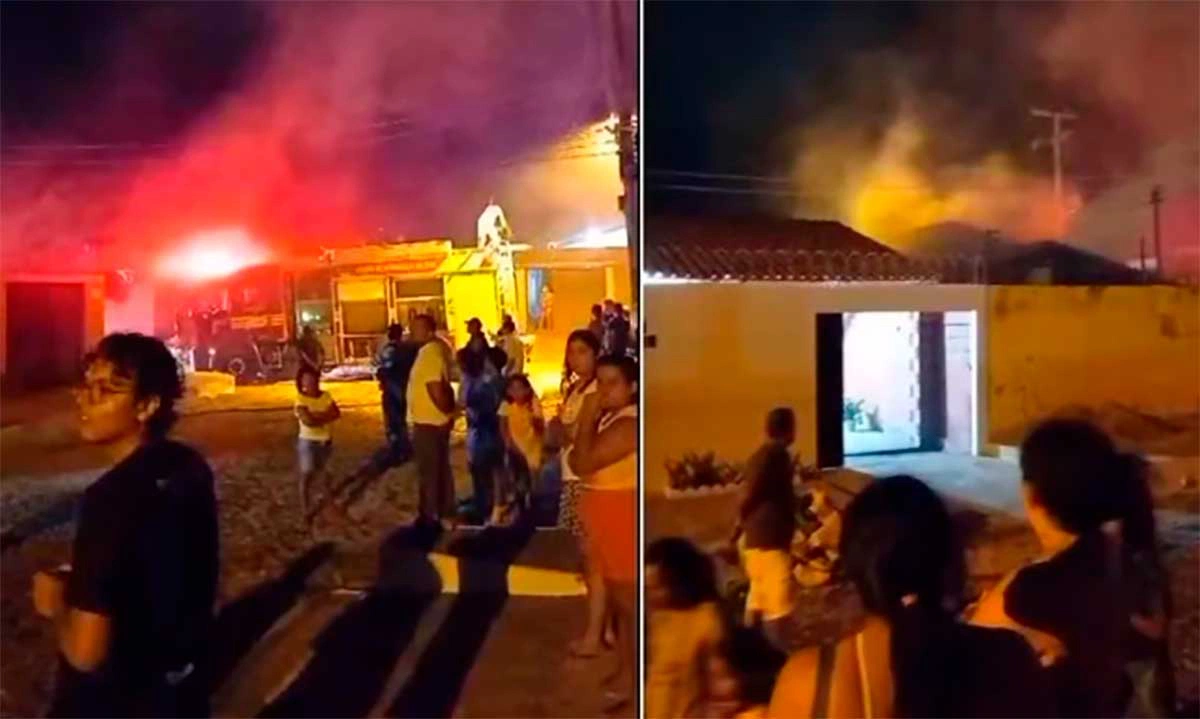 Testemunhas contaram que a mulher foi vista saindo com as duas filhas após atear fogo na casa