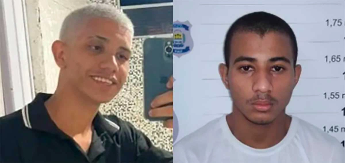 Filipi Wanderson De Oliveira Da Silva à esquerda e Everton Rodrigo Pedreira Santos à direita são suspeitos de executar e filmar um adolescente em Teresina
