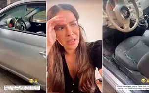 Piauiense Gyselle Soares tem vidro de carro quebrado em tentativa de assalto