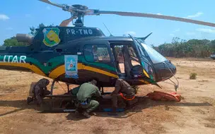PM PI envia reforços para combater incêndio florestal em Canto do Buriti