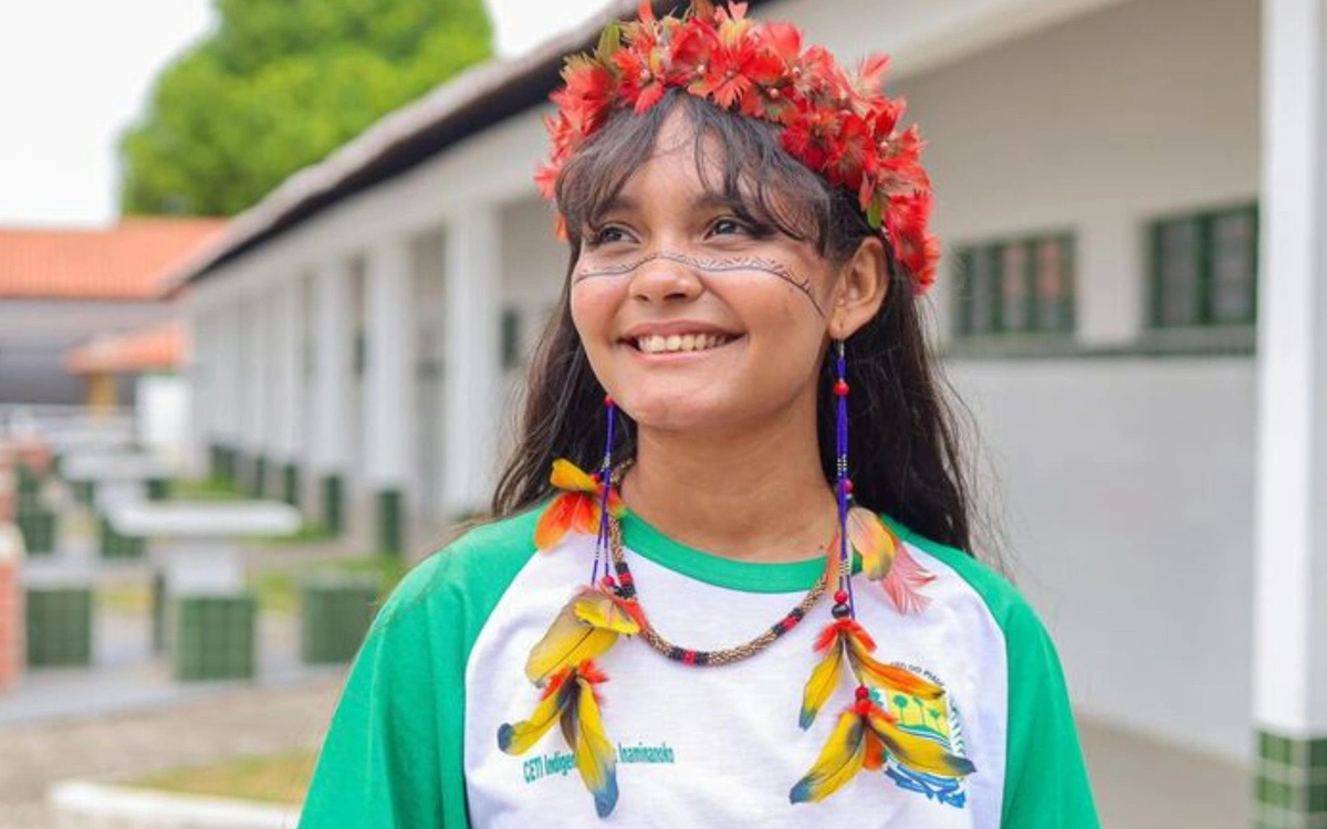 Hayra, aluna do Centro Estadual de Tempo Integral (Ceti) Indígena Oka Ka Inaminanoko