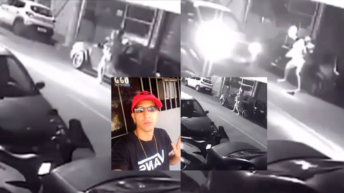 Momento que o Jovem de 26 anos, perde a vida em colisão de moto ao tentar ultrapassar viatura em alta velocidade