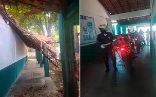Aluna fica ferida após teto de escola desabar em Teresina