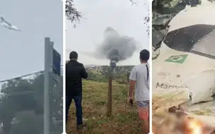Acidente aéreo em Vinhedo (SP): Avião com 62 pessoas a bordo cai em condomínio