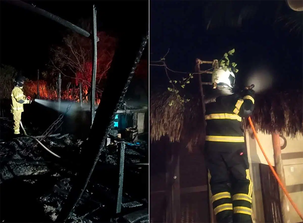 As barracas atingidas pelo fogo ficaram completamente destruídas