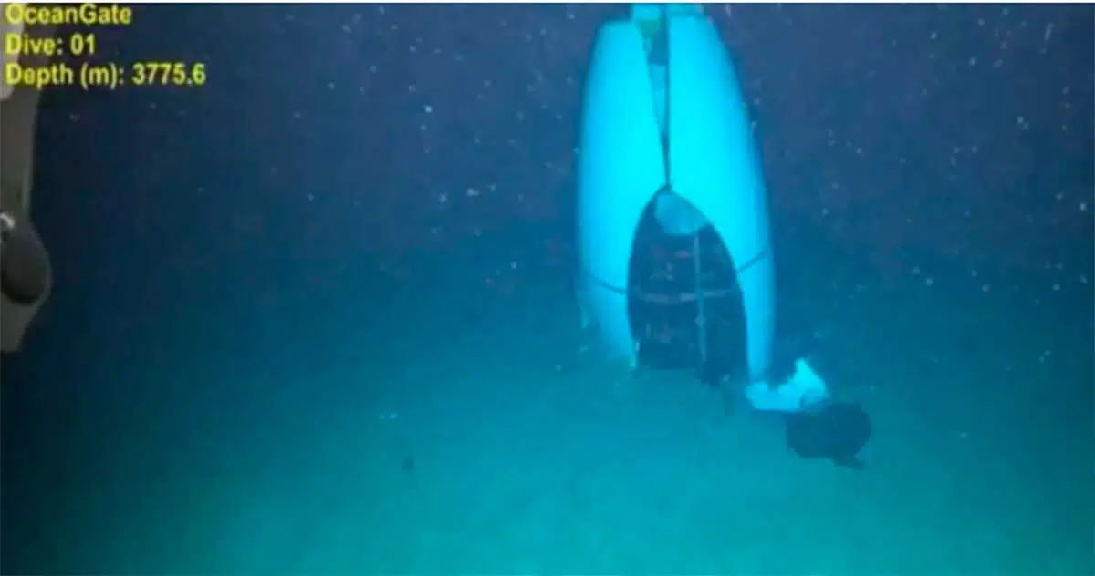 Foto mostra a cauda do Titan, uma das poucas partes do submarino que permaneceram inteiras após a implosão