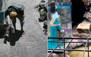 Homem é flagrado quebrando vidro para furtar dinheiro em imagem religiosa no Piauí