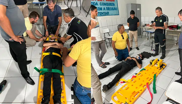 Coivaras Saúde - Treinamento Imobilizando paciente para transporte