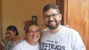 Vice-Prefeito João Pedro e Secretária Municipal de Assistência Social de Coivaras Edimê Freitas