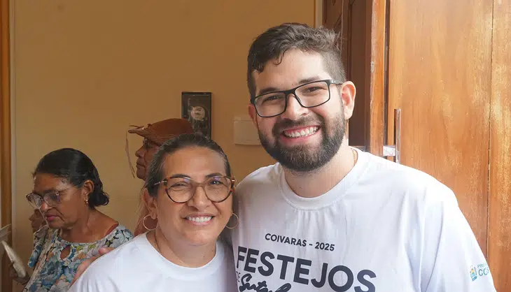 Vice-Prefeito João Pedro e Secretária Municipal de Assistência Social de Coivaras Edimê Freitas