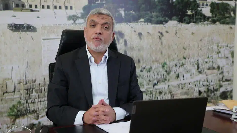 Alto funcionário do Hamas, Izzat el-Reshiq, em entrevista à Reuters• Reuters/Reprodução
