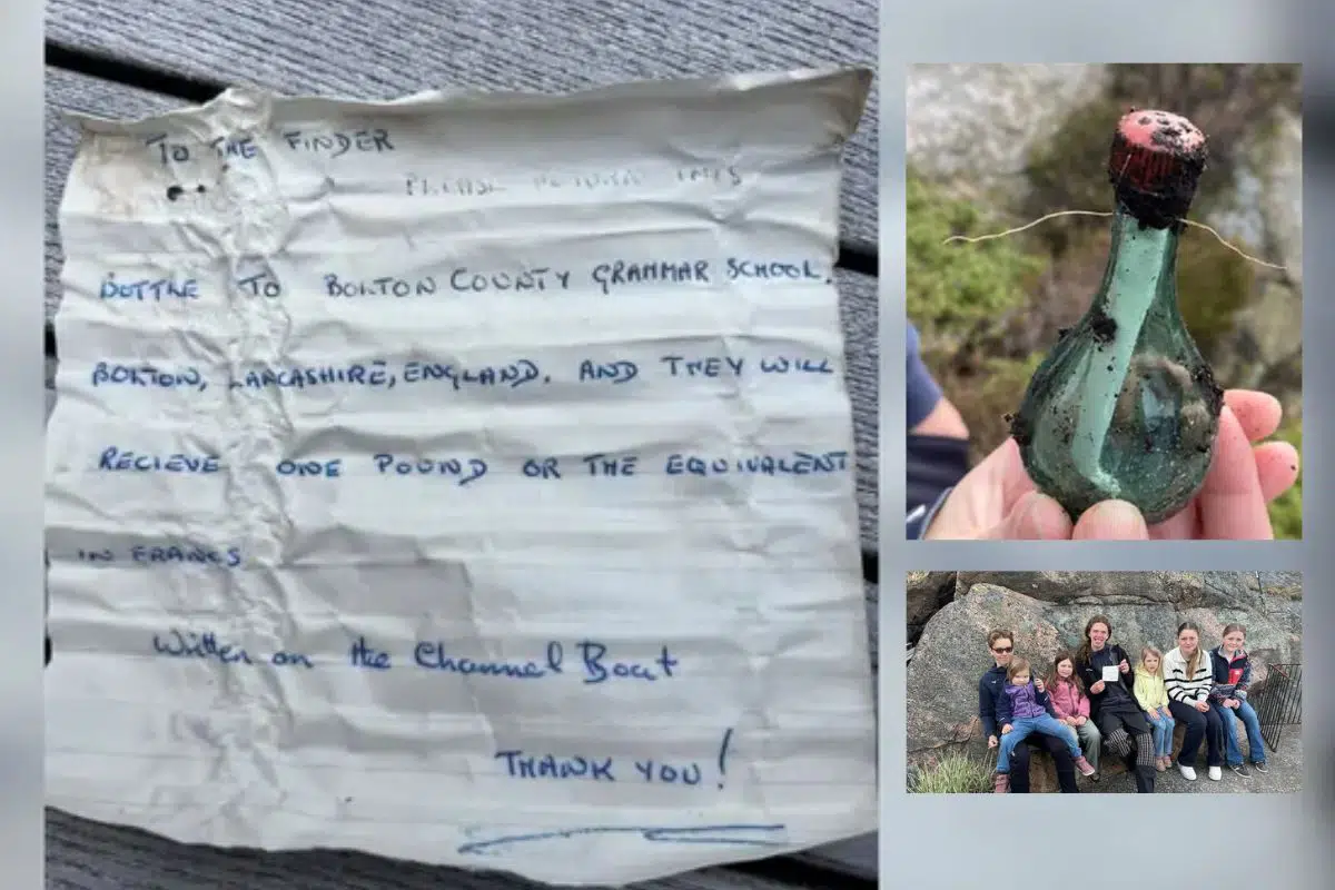 Hedda Traa Haukom estava na praia em Ny-Hellesund, no sul da Noruega, com seus primos quando descobriram a mensagem em uma garrafa. (Hedda Traa Haukom / SWNS)