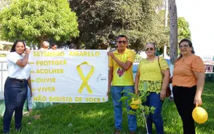 Em Coivaras plantio de ipês amarelos na caminhada do Setembro Amarelo simbolizando a vida
