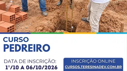 Fundação Wall Ferraz abre vagas para curso gratuito de Pedreiro em Teresina