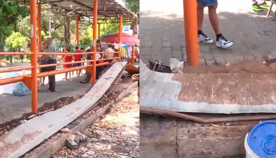 Idoso fica ferido após estrutura de parada de ônibus desabar no centro de Teresina