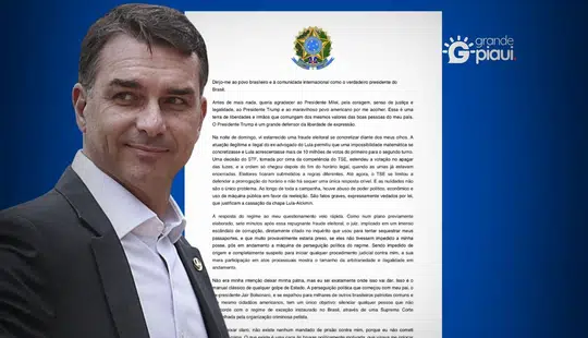 Flávio Bolsonaro divulga carta nos EUA e anuncia liderança da oposição brasileira