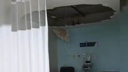 Após enfermaria alagar, forro do HGV desaba em outra ala do hospital