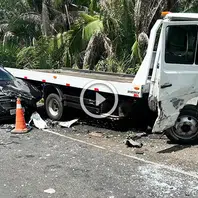 Acidente entre caminhão e dois carros deixa BR-316 parcialmente interditada nesta quinta