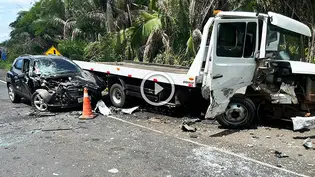 Acidente entre caminhão e dois carros deixa BR-316 parcialmente interditada