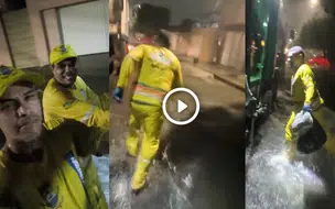 Garis de Teresina dão exemplo de dedicação ao trabalhar sob chuva