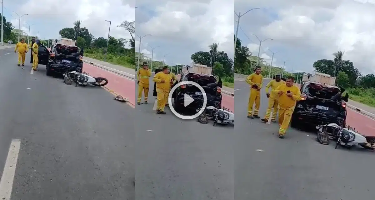 Motociclista atravessa vidro de carro após colisão na zona rural de Teresina