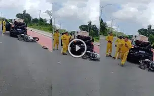 Motociclista atravessa vidro de carro após colisão na zona rural de Teresina