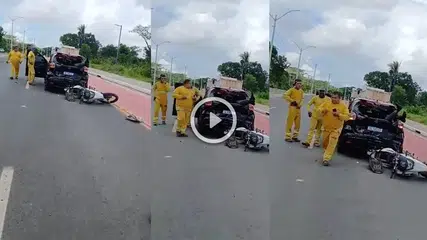 Motociclista atravessa vidro de carro após colisão na zona rural de Teresina
