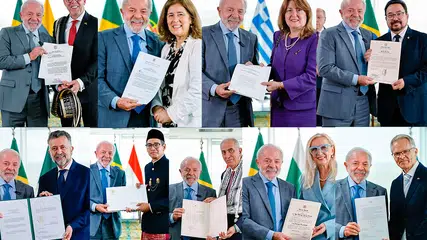Lula recebe cartas credenciais de novos embaixadores no Planalto