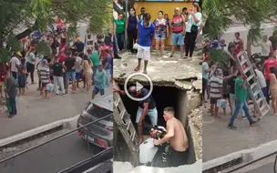 Galeria cede, família cai de moto e moradores fazem resgate na zona sul de Teresina