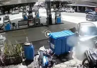 Policial militar provoca grave acidente e destrói veículos em posto de Teresina