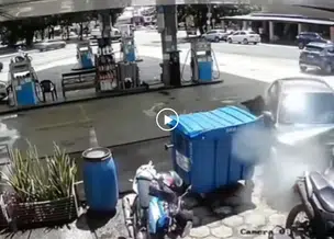 Policial militar provoca grave acidente e destrói veículos em posto de Teresina