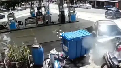 Policial militar provoca grave acidente e destrói veículos em posto de Teresina