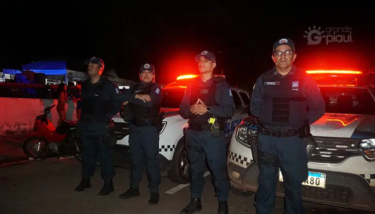 Dia do trabalhador em Coivaras segurança pela Policia Militar.