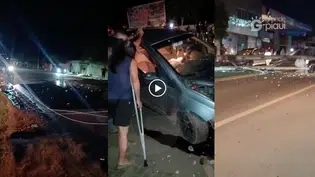 Carro atinge poste com transformador e deixa trecho interditado em Altos