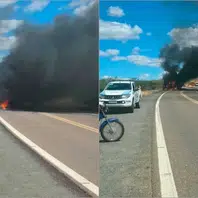Caminhoneiro fica ferido após caminhão carregado de granito tombar e pegar fogo em Patos do Piauí