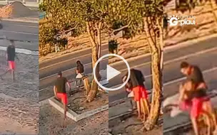 Vídeo: Mulher é atacada em plena luz de dia enquanto aguardava transporte em Parnaíba