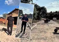 Prefeito João Mourão acompanha obra de calçamento no bairro São Francisco, em Coivaras