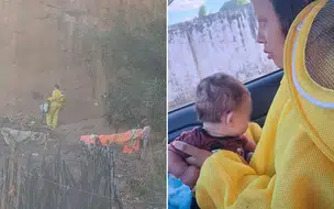 Mãe e bebê saõ salvos pelo corpo de bombeiros após ter casa invadida por enxame de abelhas em Oeiras