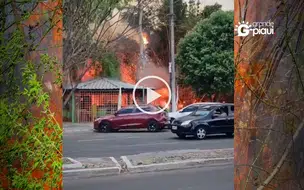 Incêndio em vegetação seca atinge área próxima a quiosques em Teresina